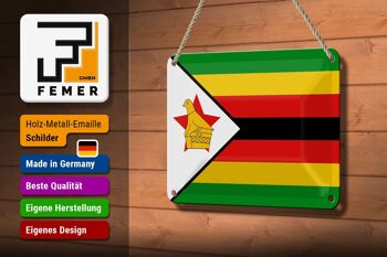 Drapeau du Zimbabwe en étain, 18x12cm, décoration du drapeau du Zimbabwe 3