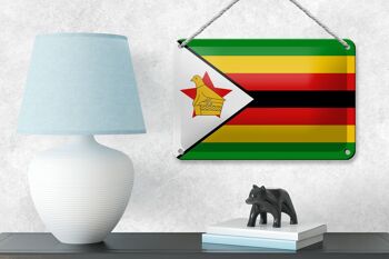 Drapeau du Zimbabwe en étain, 18x12cm, décoration du drapeau du Zimbabwe 4