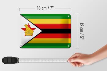 Drapeau du Zimbabwe en étain, 18x12cm, décoration du drapeau du Zimbabwe 5