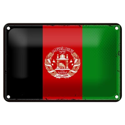 Cartel de chapa con bandera de Afganistán, decoración Retro de Afganistán, 18x12cm