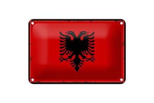 Blechschild Flagge Albaniens 18x12cm Retro Flag Albania Dekoration
