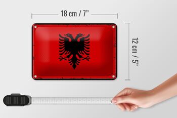 Signe en étain drapeau de l'albanie, 18x12cm, drapeau rétro, décoration de l'albanie 5