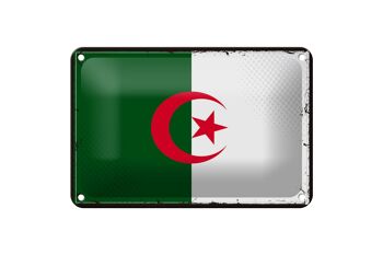 Signe en étain drapeau de l'algérie 18x12cm, drapeau rétro, décoration de l'algérie 1