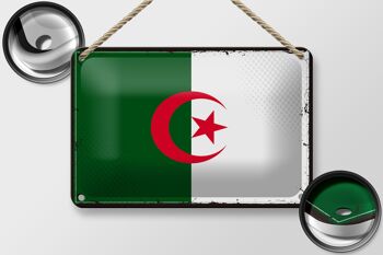 Signe en étain drapeau de l'algérie 18x12cm, drapeau rétro, décoration de l'algérie 2