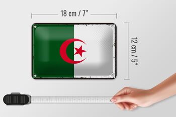 Signe en étain drapeau de l'algérie 18x12cm, drapeau rétro, décoration de l'algérie 5