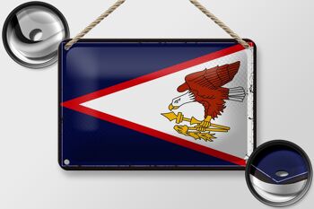 Drapeau en étain 18x12cm, drapeau rétro des Samoa américaines, décoration 2
