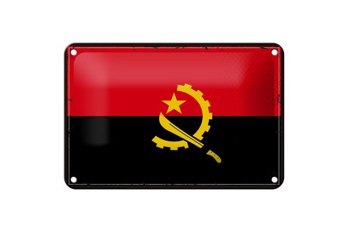 Blechschild Flagge Angolas 18x12cm Retro Flag of Angola Dekoration