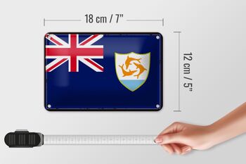Signe en étain drapeau d'anguilla 18x12cm, drapeau rétro d'anguilla, décoration 5