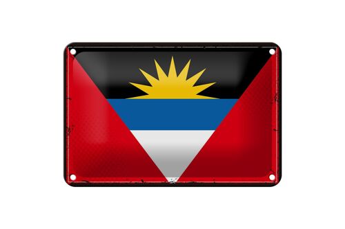 Blechschild Flagge Antigua und Barbuda 18x12cm Retro Flag Dekoration