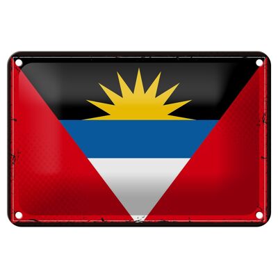 Cartel de chapa con bandera de Antigua y Barbuda, decoración de bandera Retro de 18x12cm