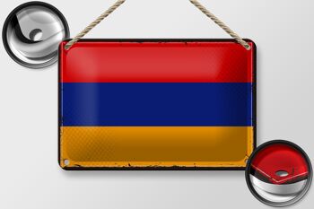 Drapeau en étain de l'arménie, 18x12cm, drapeau rétro de l'arménie, décoration 2