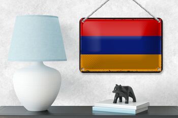 Drapeau en étain de l'arménie, 18x12cm, drapeau rétro de l'arménie, décoration 4