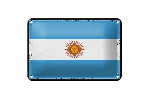 Blechschild Flagge Argentinien 18x12cm Retro Flag Argentina Dekoration