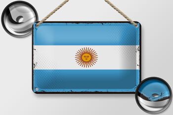 Drapeau en étain de l'argentine, 18x12cm, drapeau rétro, décoration argentine 2