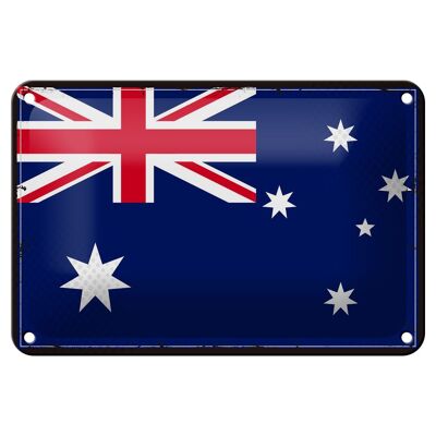 Targa in metallo Bandiera Australia 18x12 cm Decorazione bandiera retrò Australia