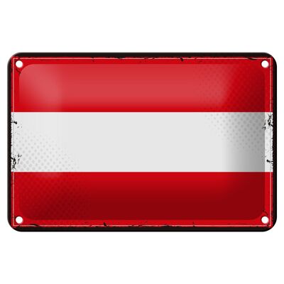 Targa in metallo Bandiera Austria 18x12 cm Decorazione con bandiera retrò dell'Austria