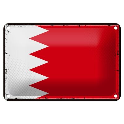 Targa in metallo Bandiera del Bahrein 18x12 cm Decorazione retrò con bandiera del Bahrein