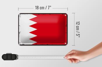 Drapeau de Bahreïn en étain, 18x12cm, décoration rétro, drapeau de Bahreïn 5