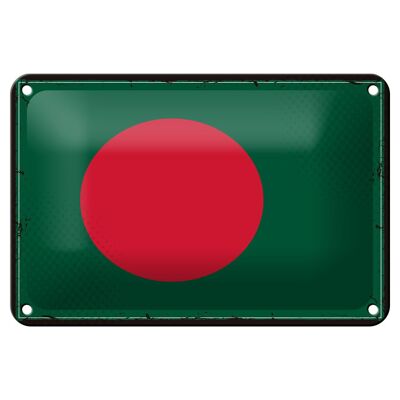 Blechschild Flagge Bangladesch 18x12cm Retro Bangladesh Dekoration