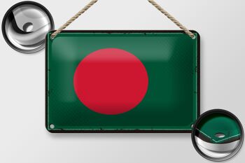 Drapeau en étain du Bangladesh, 18x12cm, décoration rétro du Bangladesh 2