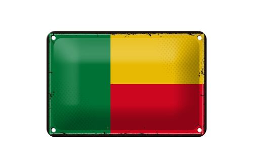 Blechschild Flagge Benins 18x12cm Retro Flag of Benin Dekoration