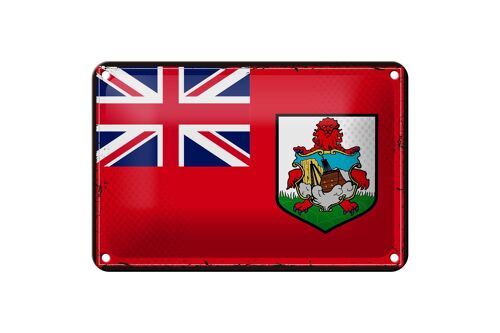 Blechschild Flagge Bermudas 18x12cm Retro Flag of Bermuda Dekoration