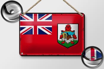 Drapeau des Bermudes en étain, 18x12cm, décoration rétro, drapeau des Bermudes 2