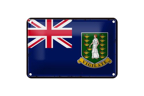 Blechschild Flagge Britischen Jungferninseln 18x12cm Retro Dekoration