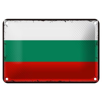 Blechschild Flagge Bulgariens 18x12cm Retro Flag Bulgaria Dekoration