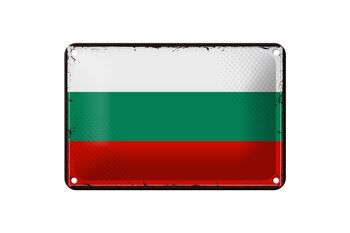 Signe en étain drapeau de la bulgarie, 18x12cm, drapeau rétro, décoration de la bulgarie 1