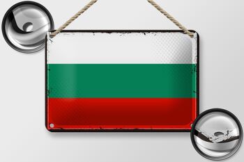 Signe en étain drapeau de la bulgarie, 18x12cm, drapeau rétro, décoration de la bulgarie 2