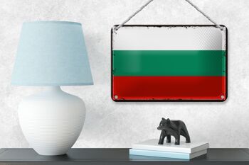 Signe en étain drapeau de la bulgarie, 18x12cm, drapeau rétro, décoration de la bulgarie 4