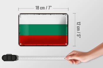 Signe en étain drapeau de la bulgarie, 18x12cm, drapeau rétro, décoration de la bulgarie 5