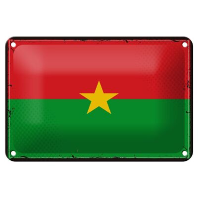Blechschild Flagge Burkina Fasos 18x12cm Retro Burkina Faso Dekoration