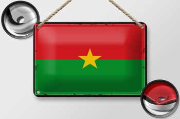 Drapeau du Burkina Faso en étain, 18x12cm, décoration rétro du Burkina Faso 2
