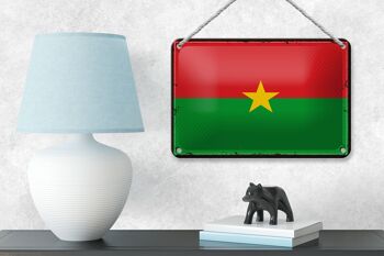 Drapeau du Burkina Faso en étain, 18x12cm, décoration rétro du Burkina Faso 4