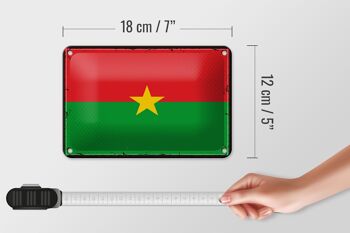 Drapeau du Burkina Faso en étain, 18x12cm, décoration rétro du Burkina Faso 5