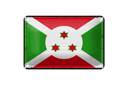 Blechschild Flagge Burundis 18x12cm Retro Flag of Burundi Dekoration