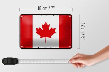 Signe en étain drapeau du Canada 18x12cm, décoration rétro du drapeau du Canada 5