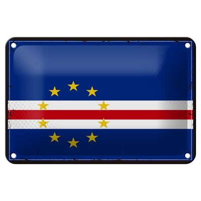 Targa in metallo Bandiera Capo Verde 18x12 cm Decorazione bandiera retrò Capo Verde