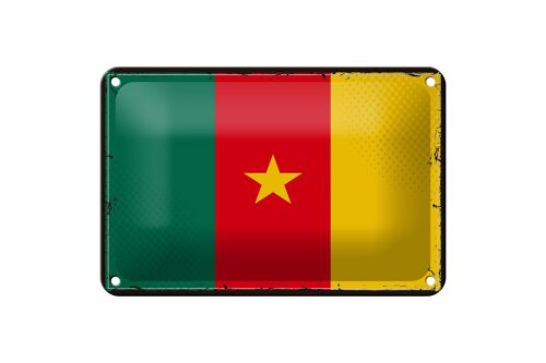 Blechschild Flagge Kameruns 18x12cm Retro Flag of Cameroon Dekoration