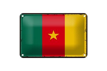 Signe en étain drapeau du cameroun 18x12cm, drapeau rétro du cameroun, décoration 1