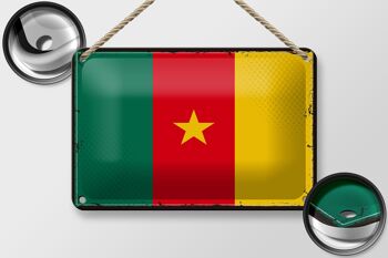 Signe en étain drapeau du cameroun 18x12cm, drapeau rétro du cameroun, décoration 2