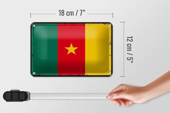 Signe en étain drapeau du cameroun 18x12cm, drapeau rétro du cameroun, décoration 5