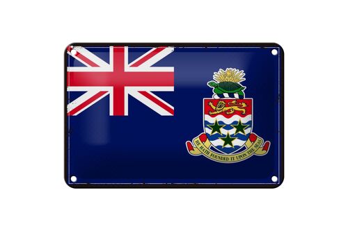 Blechschild Flagge Cayman Islands 18x12cm Retro Flag Dekoration