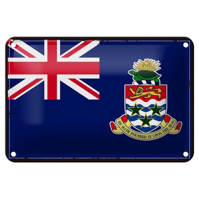 Cartel de chapa con bandera de las Islas Caimán, decoración de bandera Retro de 18x12cm