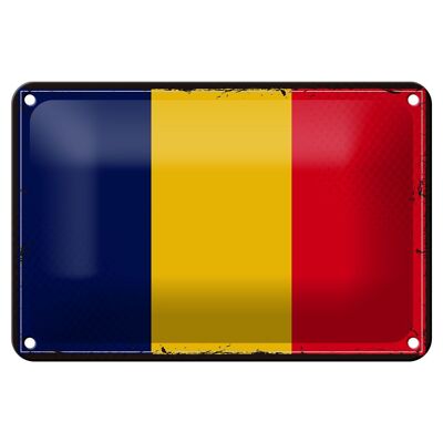 Blechschild Flagge des Tschad 18x12cm Retro Flag of Chad Dekoration