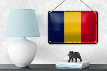 Drapeau du tchad en étain, 18x12cm, décoration rétro, drapeau du tchad 4