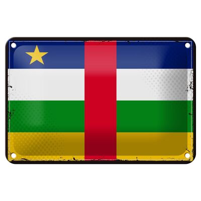 Cartel de chapa con bandera de República Centroafricana, 18x12cm, decoración R