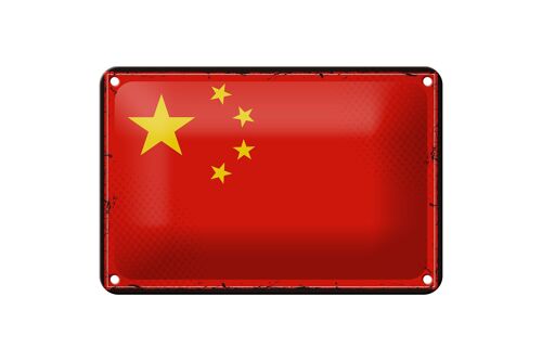 Blechschild Flagge China 18x12cm Retro Flag of China Dekoration